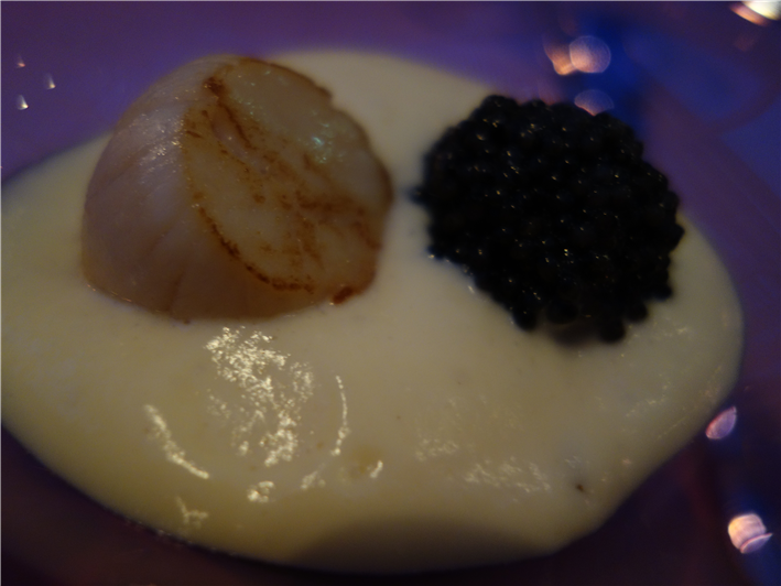 scallop and caviar